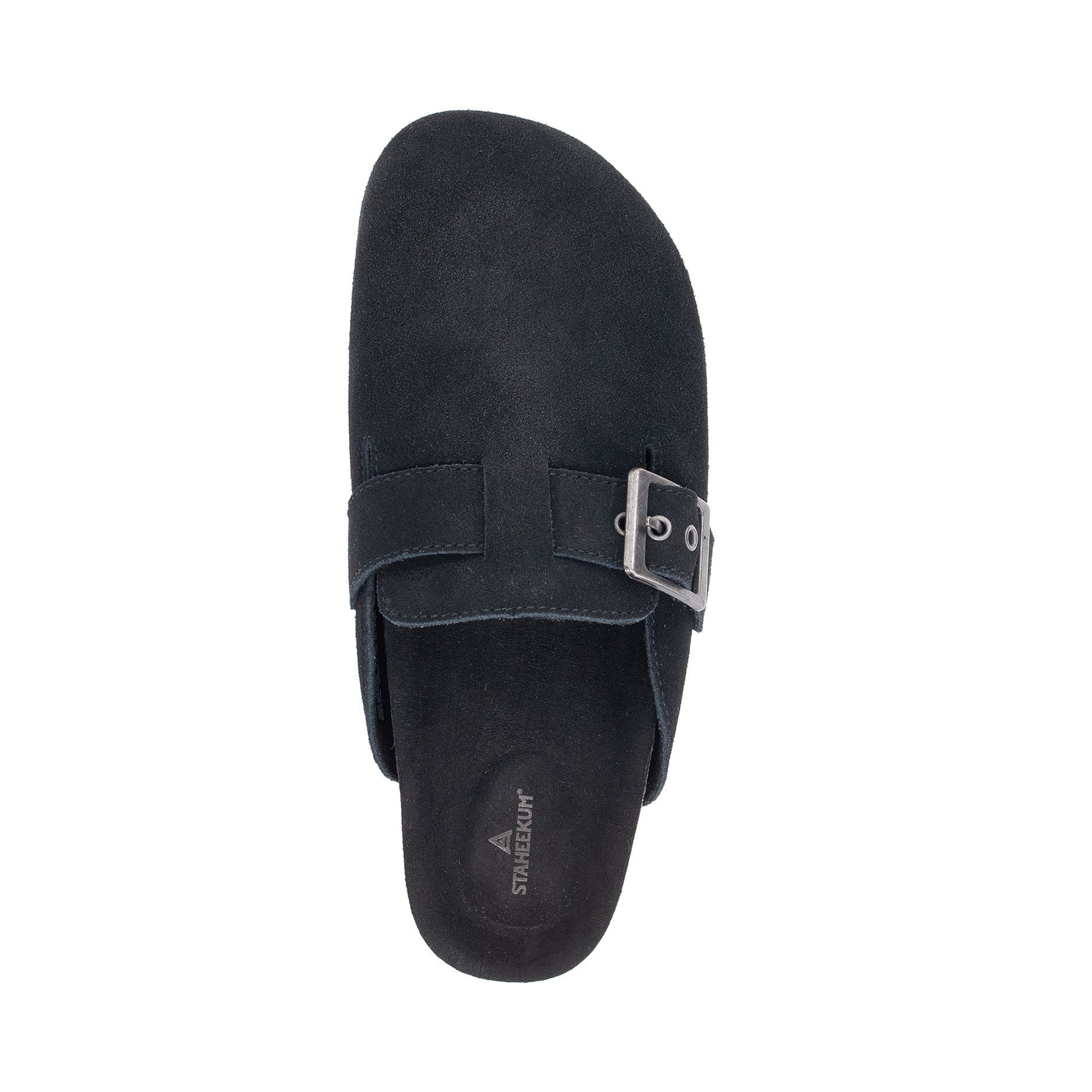 Staheekum Women's Slippers | Crescent Buckle Clog - Black Staheekum Women's Slippers | Crescent Buckle Clog - Black