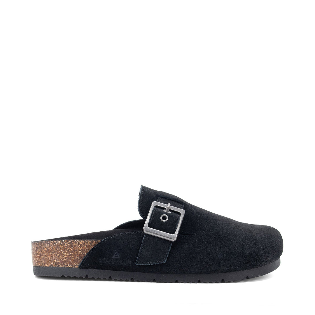 Women's Crescent Buckle Clog - Black - Staheekum